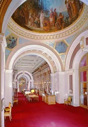 Interior of the library with a cupola painted by Eugene Delacroix (1798-1863) in 1847, 1836-41